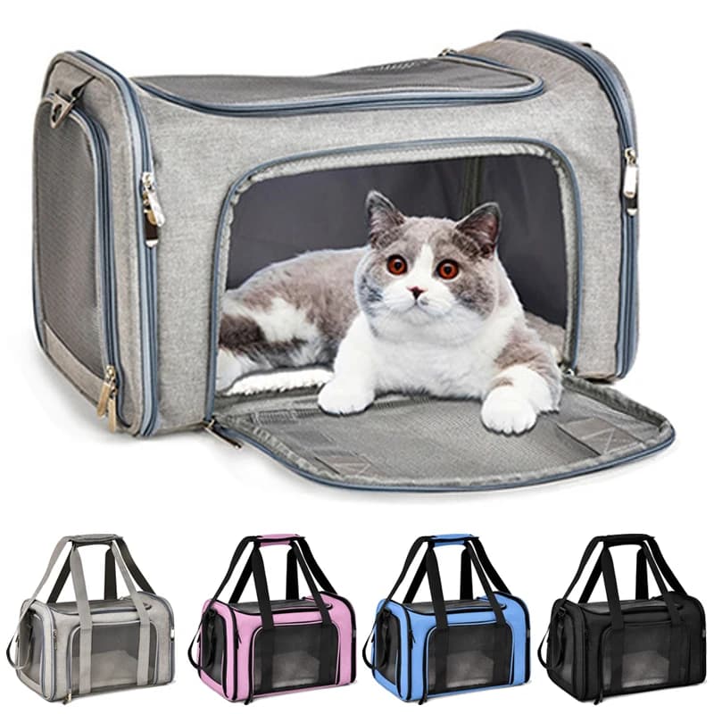 Borsa da trasporto portatile per cani e gatti, zaino morbido, borsa da viaggio per animali domestici, approvata per il trasporto aereo, borsa per animali domestici da viaggio