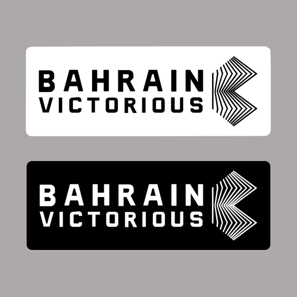 Bahrain Victorious Team Style Sticker, Waterproof Vinyl Decal for Car, Bike, Laptop, DIY Decor, Black & White