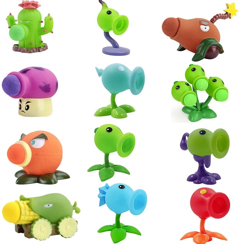 1 pz Piante vs Zombies Peashooter Gatling Pea sparatutto PVC Zombie Action Figure Modello Bambole giocattolo Tiro Giocattolo Regali per bambini