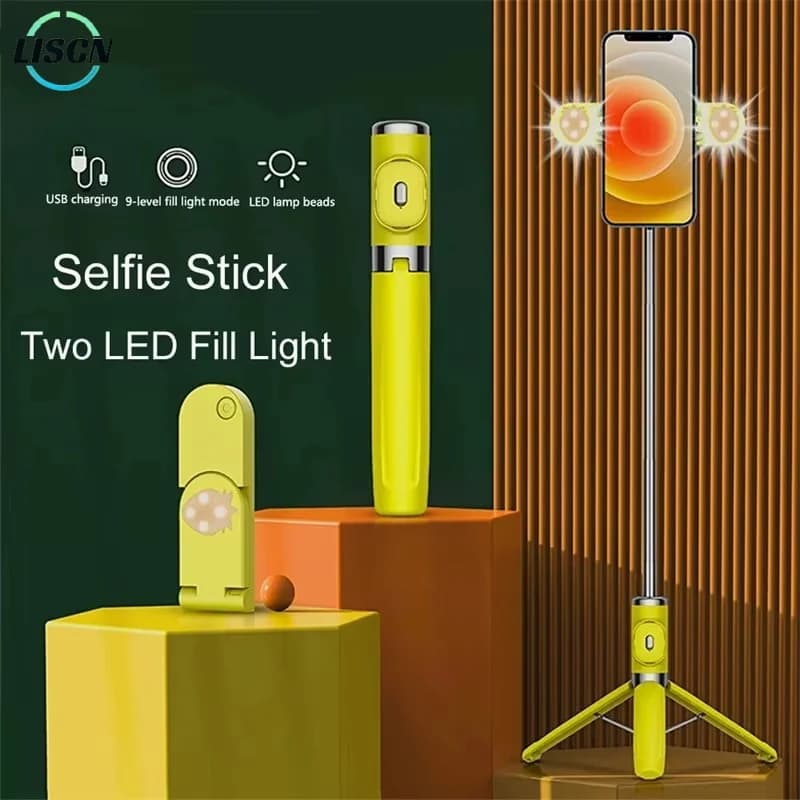 LISCN Colorato Smartphone Selfie Stick Treppiede con selfie remoto Bluetooth per selfie, registrazione, trasmissione in diretta, video