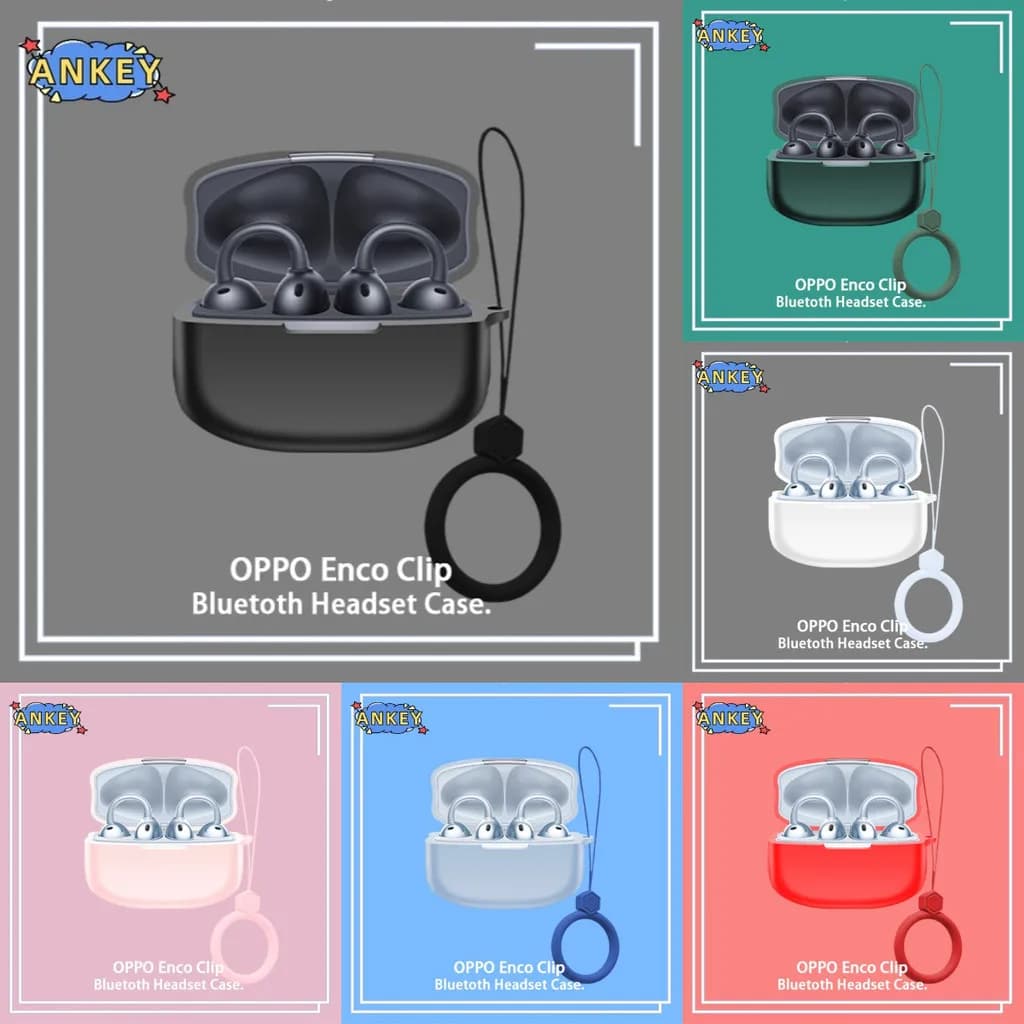 for OPPO Enco Clip Case Protective Earphone Cover Ring Anti-fall Soft Silicone Wireless Bluetooth Earbuds Shell Carrying
