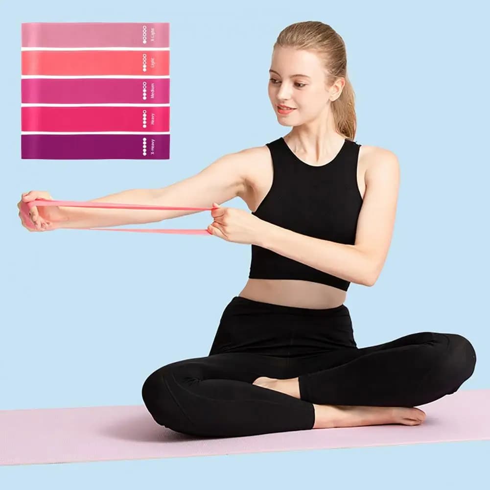 Fasce di resistenza per allenarsi Fasce per esercizi a 5 livelli per terapia fisica Allenamento per la forza Yoga Pilates Stretching Recovery