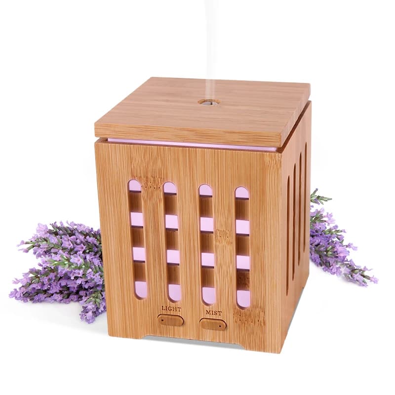 Regalo per la Festa della Mamma, Diffusore di Aromi Elettrico Ultrasonico da 200ml con Effetto Legno, Umidificatore per Oli Essenziali per la Casa