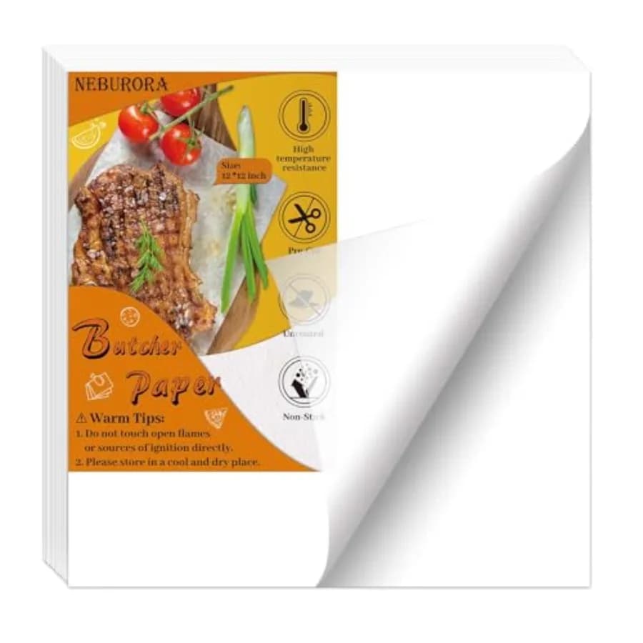 70 Pcs White Butcher Paper 12 x 12 inch No Wax Disposable Butcher Paper Precut Square Wrapping Paper for Sublimation Smoking Me