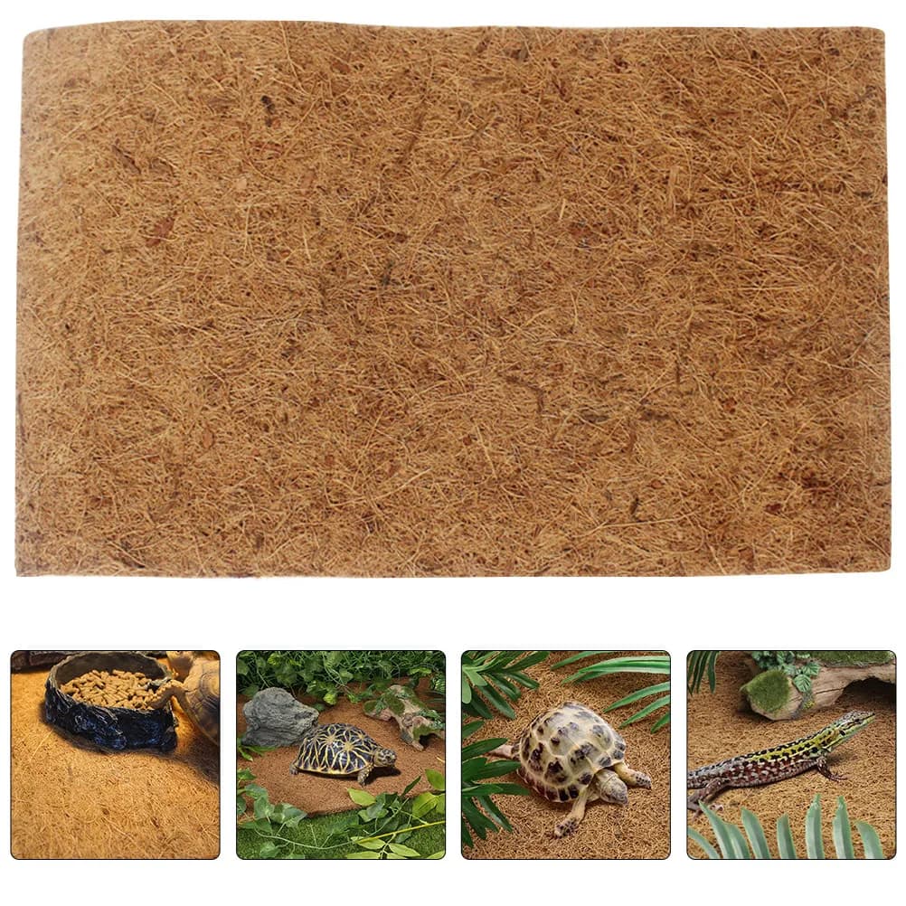 Tappeto in Fibra di Cocco Naturale per Rettili, Substrato per Terrario di Lucertole, Serpenti e Tartarughe