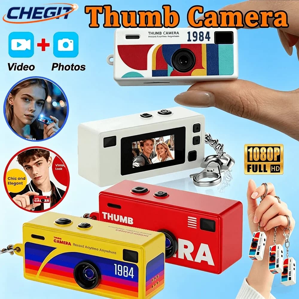 Nuova Fotocamera Digitale 2026 con Schermo da 0,96 Pollici, Fotocamera Portachiavi Retrò, Supporto Scheda di Memoria, Videocamera Ultra Compatta 1080P con Flash