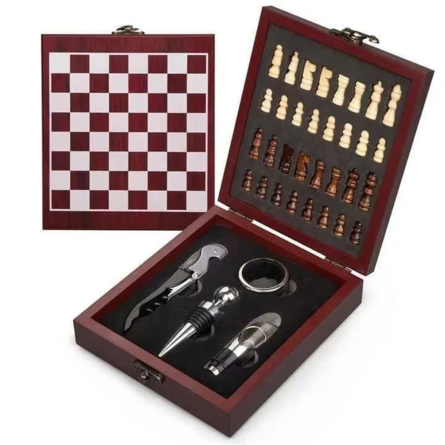 Apribottiglie per scacchi per vino in acciaio inossidabile Set di strumenti per apribottiglie vintage con confezione regalo unica, perfetto per servizi di ristorazione e uso domestico