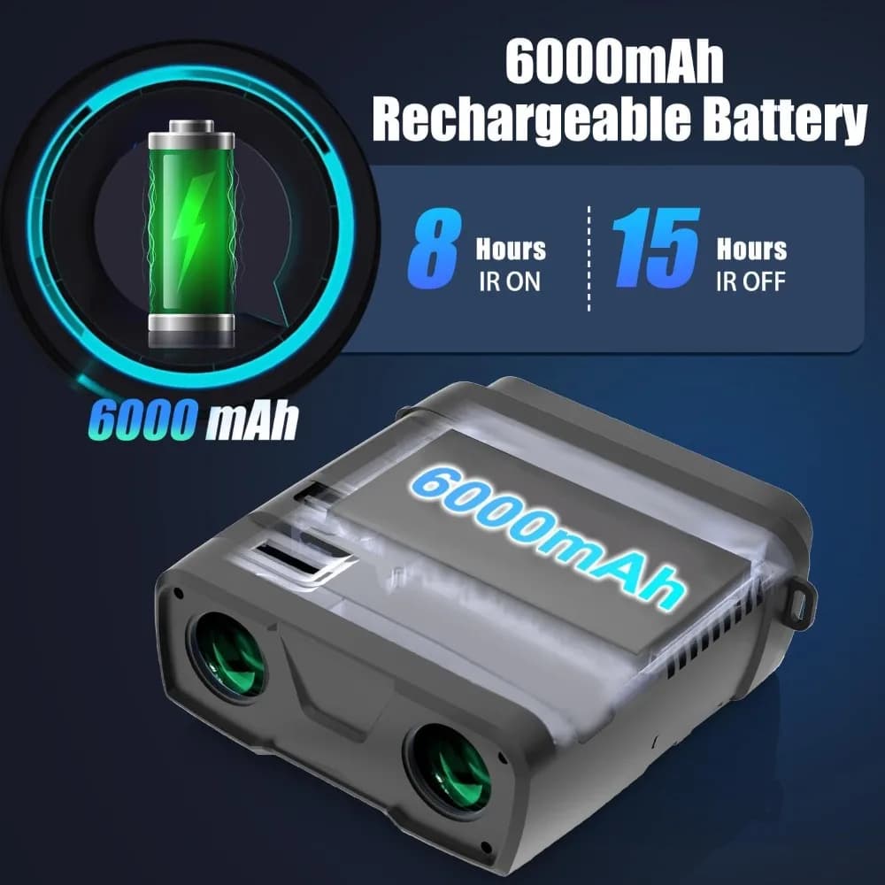 Occhiali per la visione notturna, binocolo per la visione notturna a colori True 4K, display super ampio, lungo raggio di visione, scheda da 64 GB gratuita