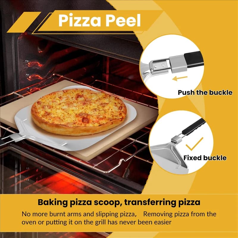 Buccia per pizza pieghevole durevole in alluminio per pietra per pizza, pala per pizza professionale per uso domestico per cuocere pizza e torte sul forno e alla griglia