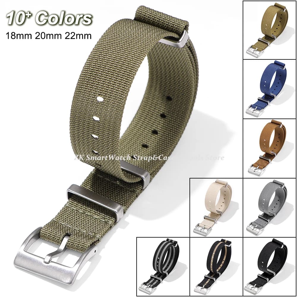18mm 20mm 22mm ribbed watch strap for Omega sports strap with military fabric with men's women's fabric spare strap closure
