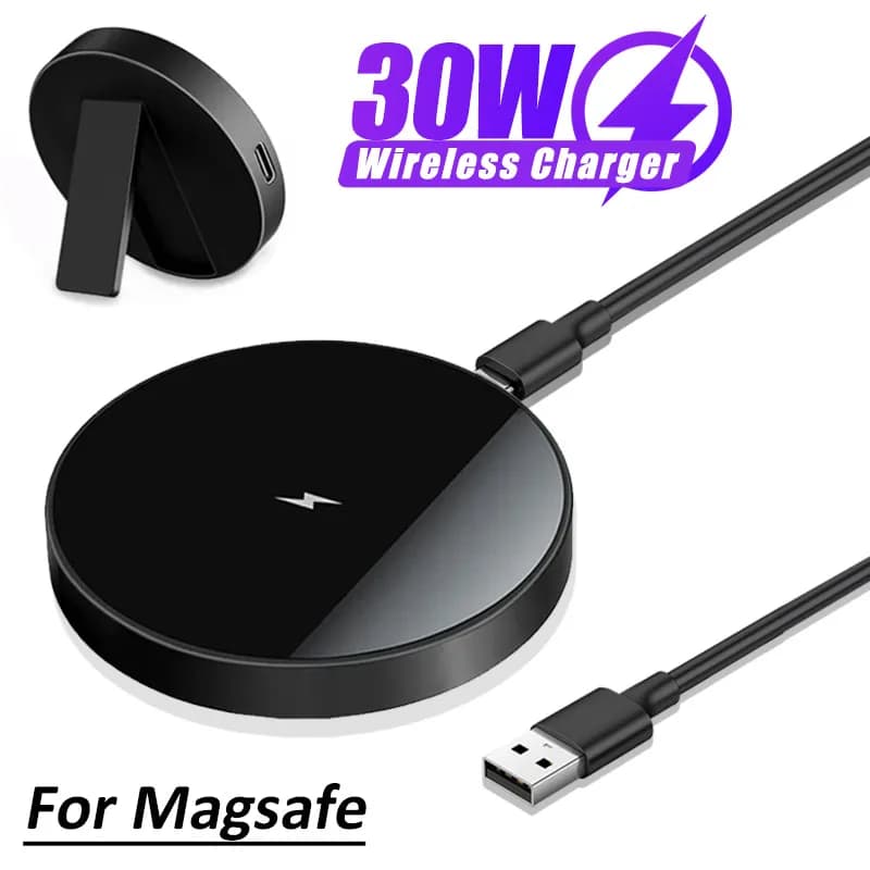 Caricatore wireless magnetico da 30 W e supporto per telefono per Magsafe iPhone 17 16 15 14 13 12 Pro Max Supporto per telefono Stazione di ricarica rapida