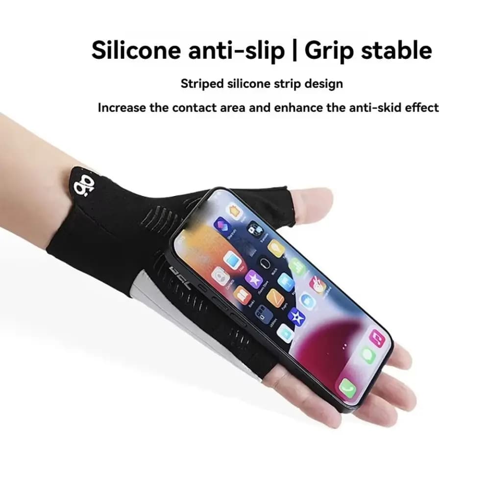 1 Pair Breathable Cycling Gloves Anti-Slip Palm Guards Fitness Gloves Quick-release with Wrist Band Half Finger Gloves Gym