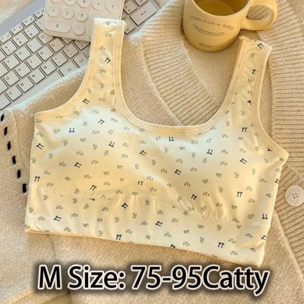 Regali: Reggiseno a coppa fissa floreale antiurto in puro cotone, senza cuciture, traspirante, per ragazze adolescenti