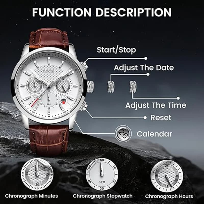 LIGE 2026 Casual mens wristwatch Fashion Sport Quartz Clock Mens Watches chronograph Military Waterproof Date Watch reloj hommes