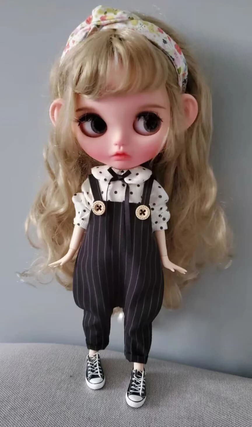 2 tute a righe Blythe/landoudou stile casual 2025 + top a pois (adatte per Lulu,ymy24,Ob22,24,26, zona, Jenny)