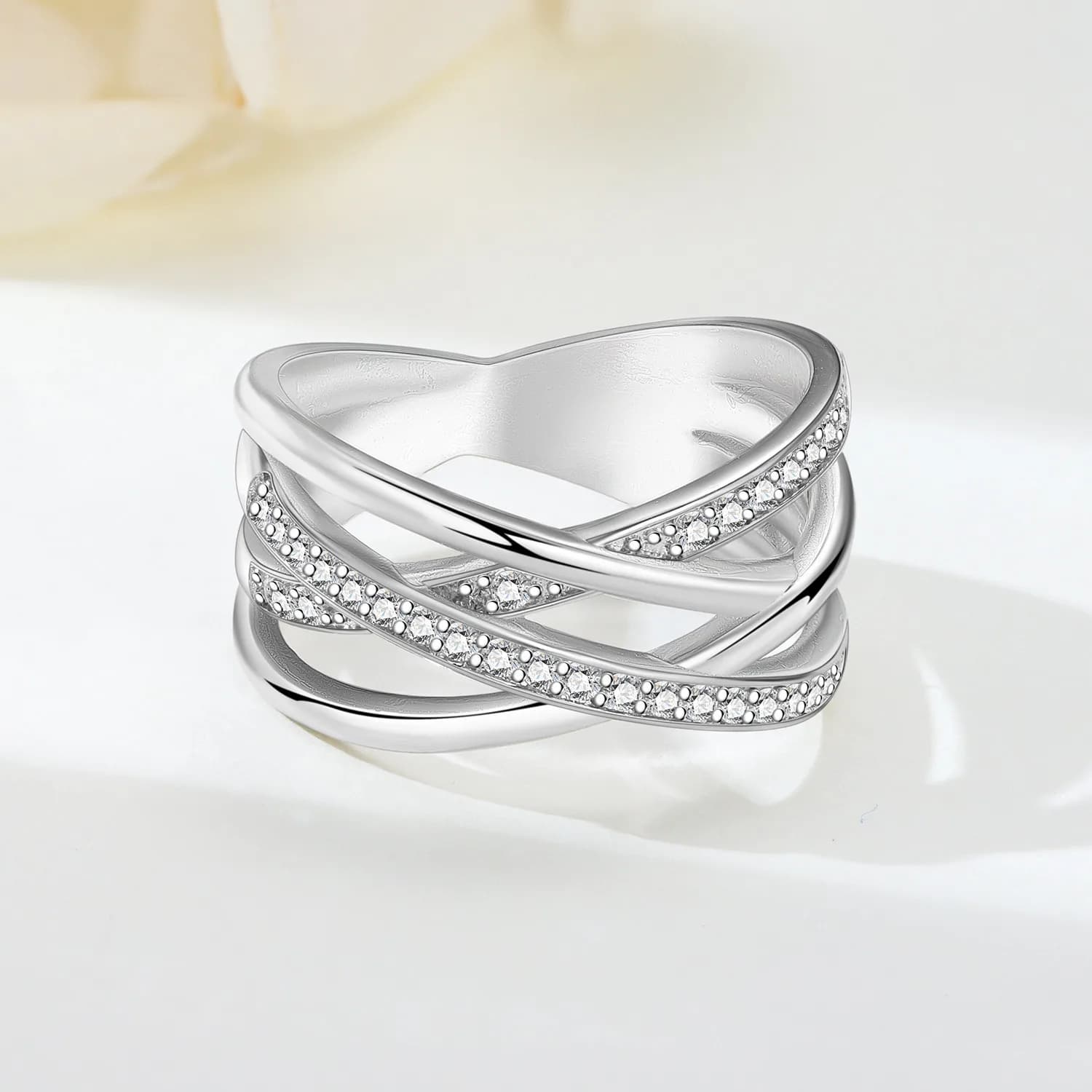 PANPOKI S925 Sterling Silver Multi Ring Woven Closed Ring For Women Finger Ring Personality Jewelry Party Trendy Gifts