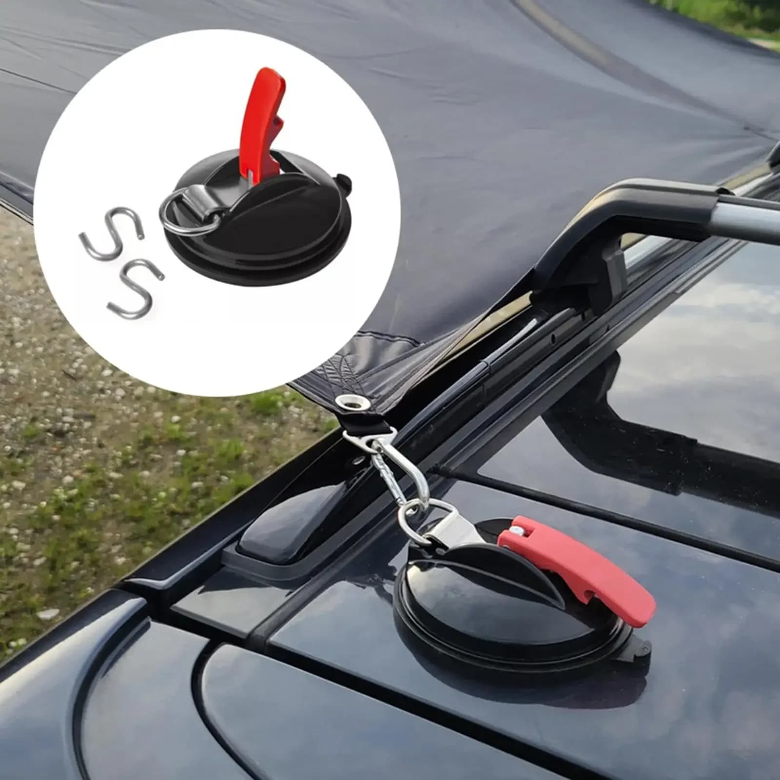 Powerful Suction Cup Anchor with S Hook Multi-function Car Mount Tents