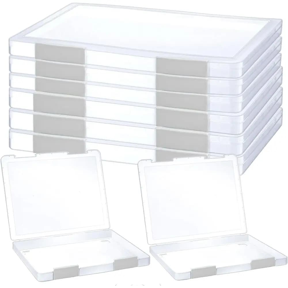 Portable Project Case, Clear A4, Plastic Storage Box for 8.5 x 11 Letter Paper, Scrapbook Paper, Storage Boxes for Documents, Ma