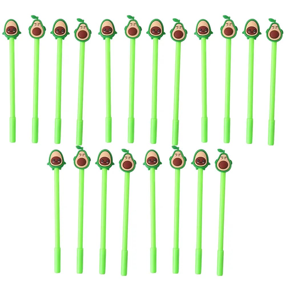 20 penne gel all'avocado in silicone premium, design ergonomico confortevole per studenti, insegnanti, impiegati, materiale scolastico