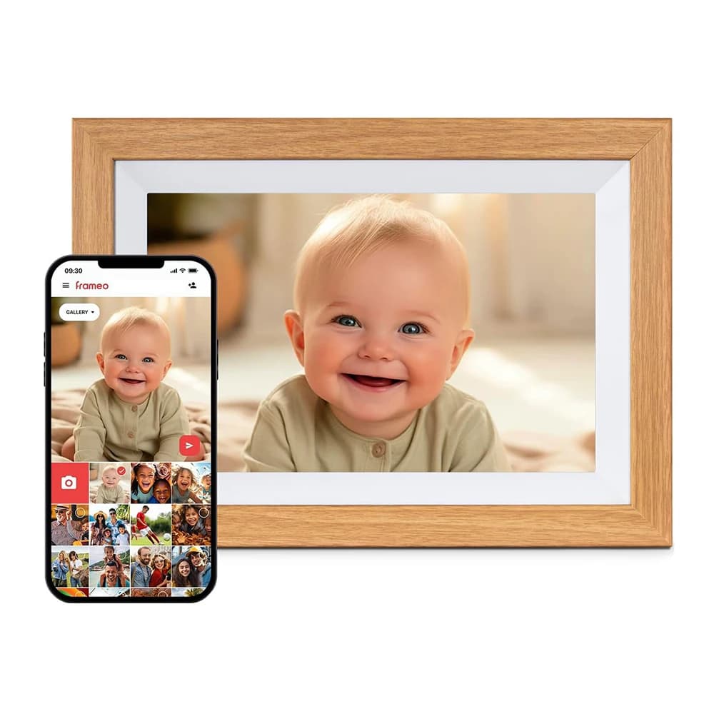 LCD Touch Screen 32GB Storage WiFi Smart Digital Photo Frame 10.1 Inch Playback MP4 Support Frameo App Share Memories Instantly