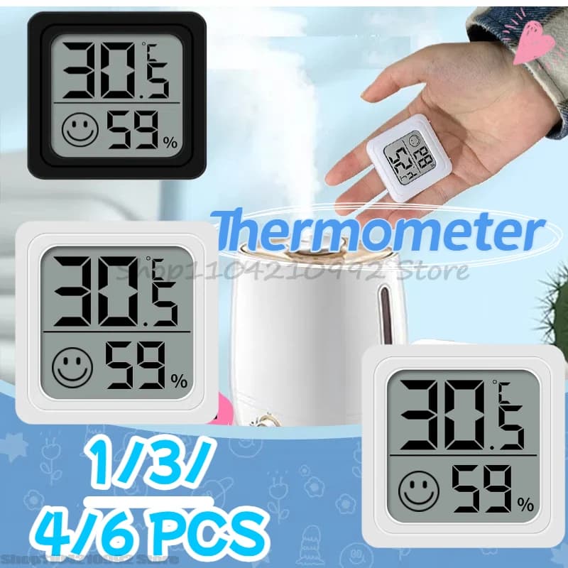 1/3/4/6PCS Mini LCD Digital Thermometer Hygrometer Temperature Humidity Meter Interior Environment Sensor Caliber Weather Station Set