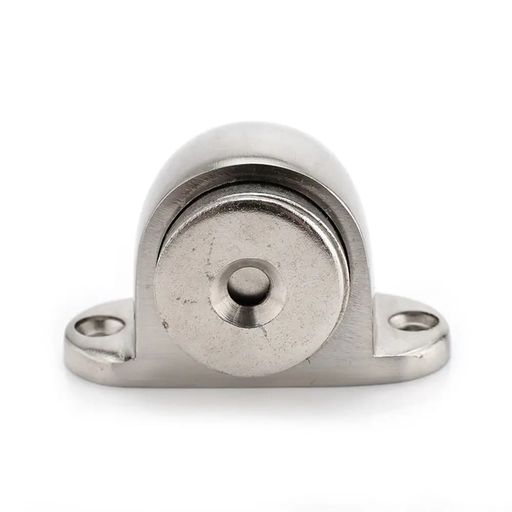 Fermaporta Magnetico a Pavimento in Lega di Zinco Satin Nickel, Fermaporta Magnetico