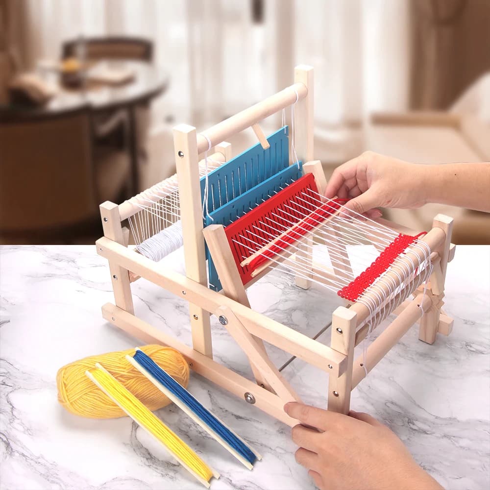 1pc Wooden Multi-Craft Weaving Loom Kit, Maunal DIY Wool Knitting Machine Tool, Hand Weaving Crochet Creative Wool Yarn Project