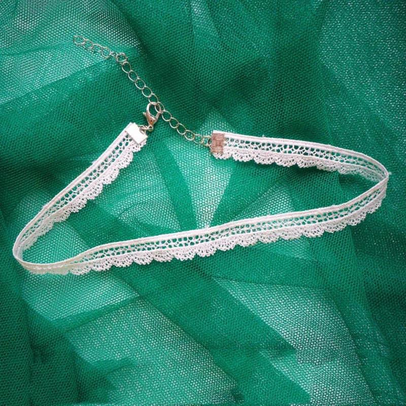 White Flower Lace Choker Necklace for Women Clavicle Lady Jewelry Accessory Girl Gift