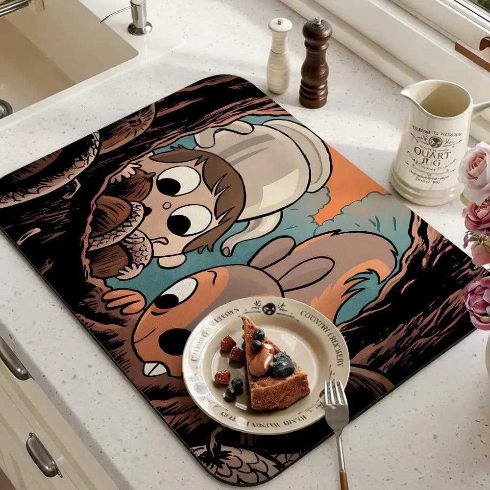 1PC The Art Of Over The Garden Wall Tappetino da pavimento in diatomite ecologica, antibatterico e resistente agli odori, per cucina e bagno