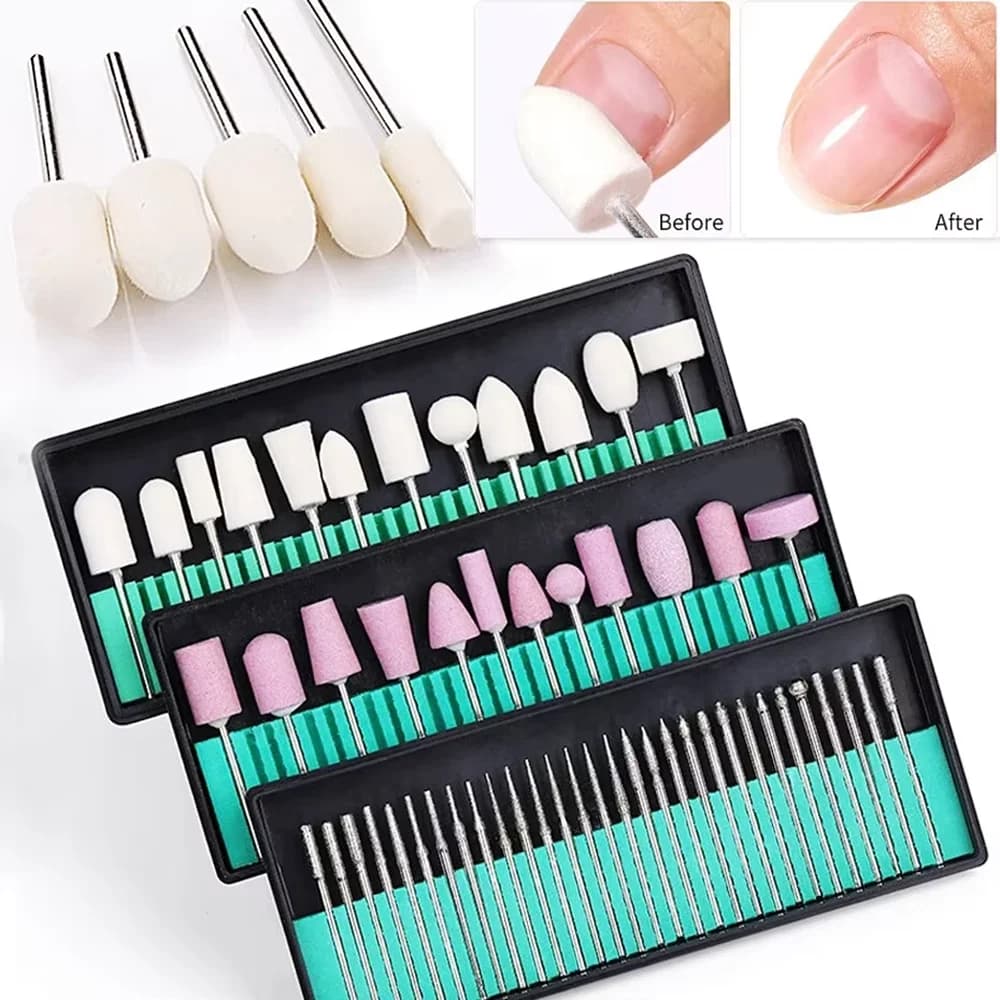 LULAA Nail Drill Tips Molature Head Gel Nail Drill Cool Set for manicure Accessories for electric nail grinding machine