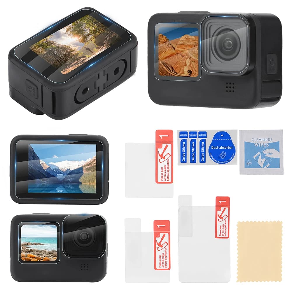 3 pezzi di protezione per schermo e obiettivo, protezione per schermo e obiettivo anteriore e posteriore, antigraffio, per accessori Gopro 9/10/11