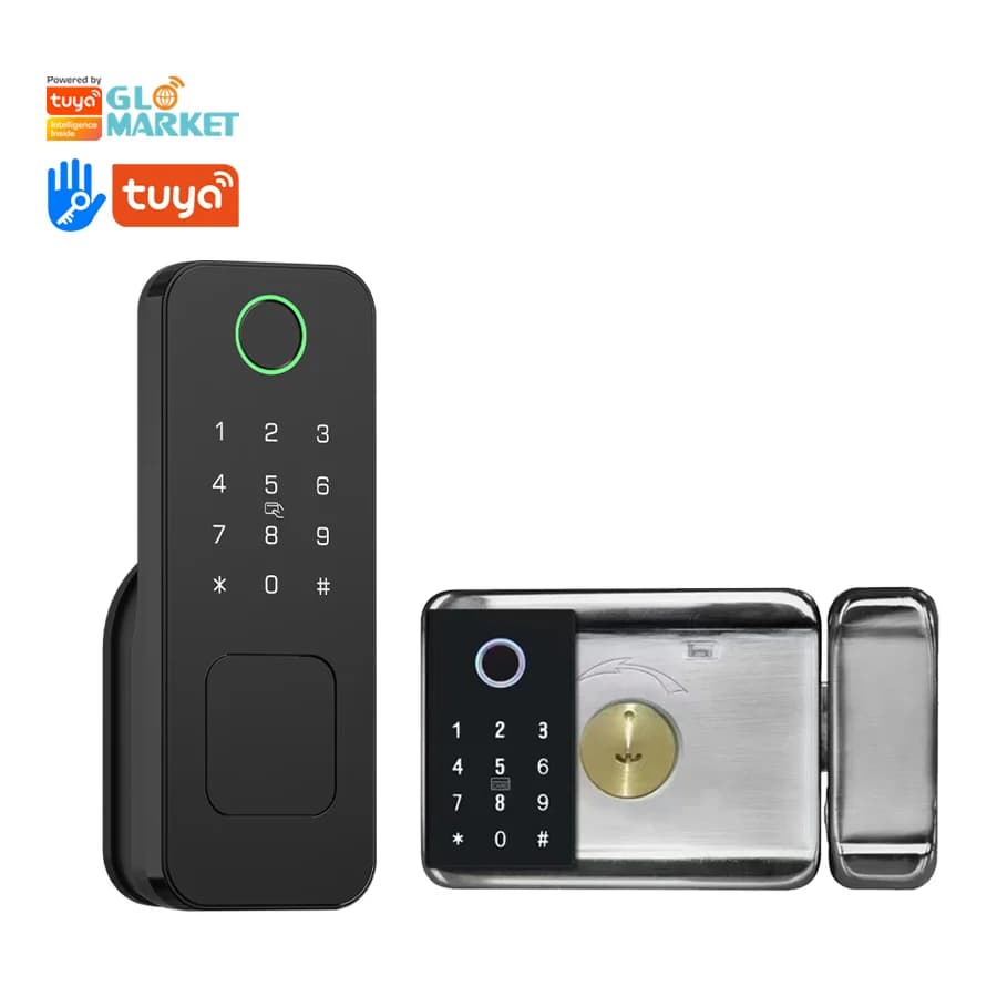 Glomarket Outdoor Electronic Smart Fingerprint Password Serratura digitale Tuya Ttlock Smart Door Lock