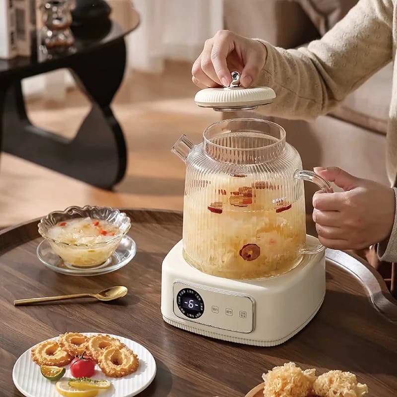 1.5 Liter Healthcare Temperature Adjustment Glass Tea Machine Multifunction Office Tip Flower Teapot Portable Electric Kettle