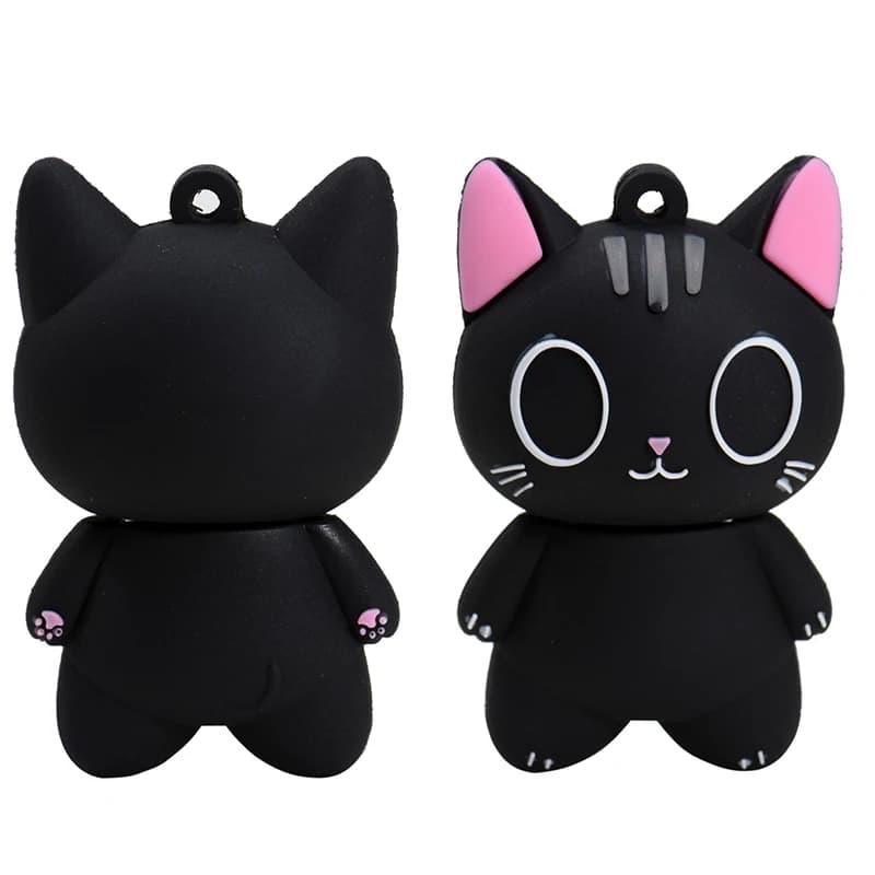 Chiavetta USB Black Cat 64 GB Portachiavi gratuito Pen Drive 32 GB Regali creativi Memory Stick Chiavetta USB Pendrive con capacità reale