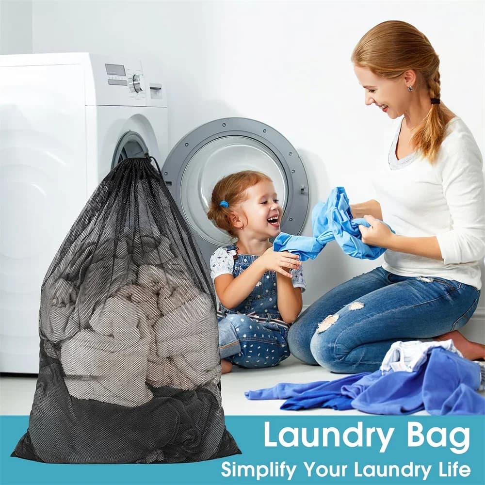 2Pcs/Set Big Size Large Washing Mesh Laundry Bags Organizer Net Dirty Bra Socks Underwear Shoe Storag Wash Machine Cover Clothes