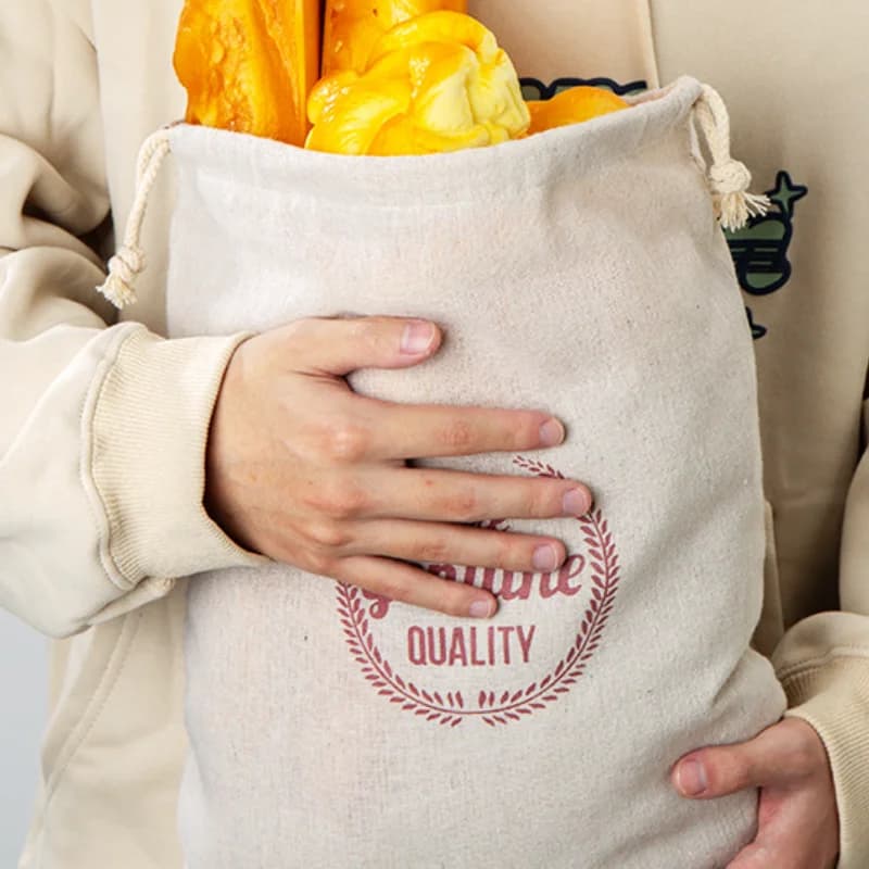 Sacchetti per Pane in Cotone Organico e Lino – Contenitori Riutilizzabili con Cordoncino per Pane Artigianale, Ecologici, Non Tossici, Perfetti per la Dispensa della Cucina