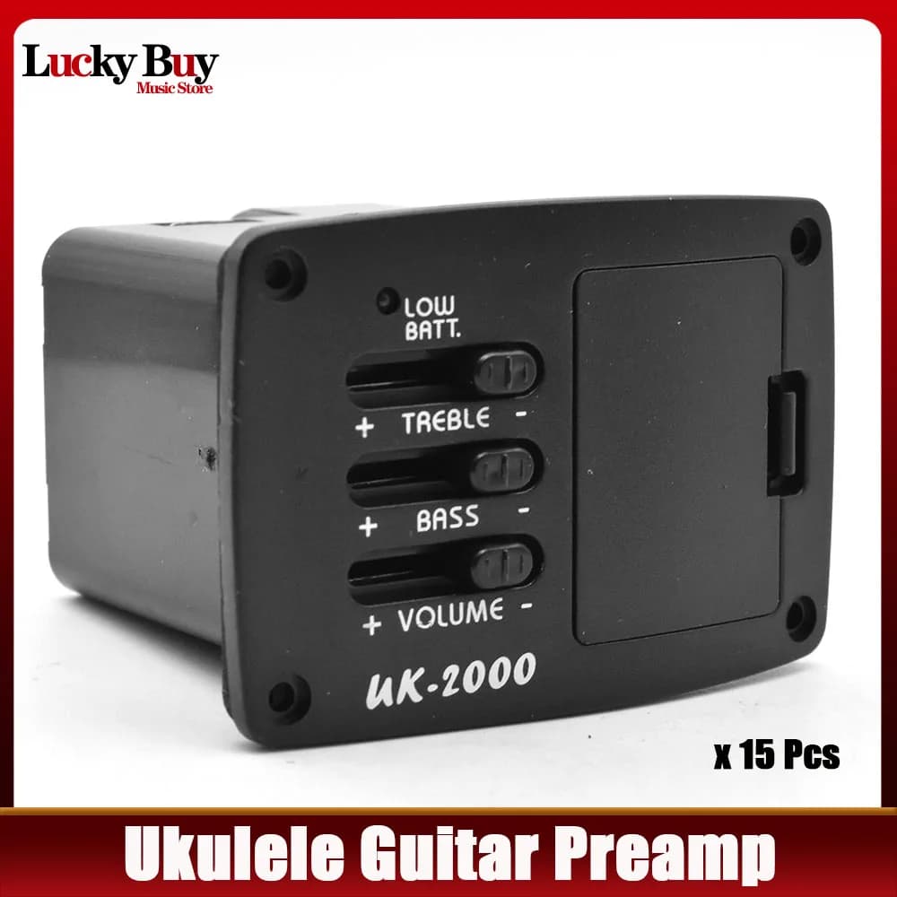 15 set UK2000 preamplificatore EQ pickup a 2 bande per mini chitarra ukulele