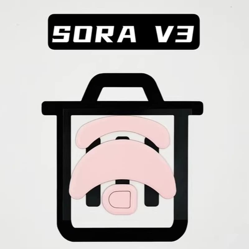 1 set di piedini per mouse TRASHPAD UPE PTFE per mouse Ninjutso Sora v3 ICE Control Mice Glides 0,8 mm