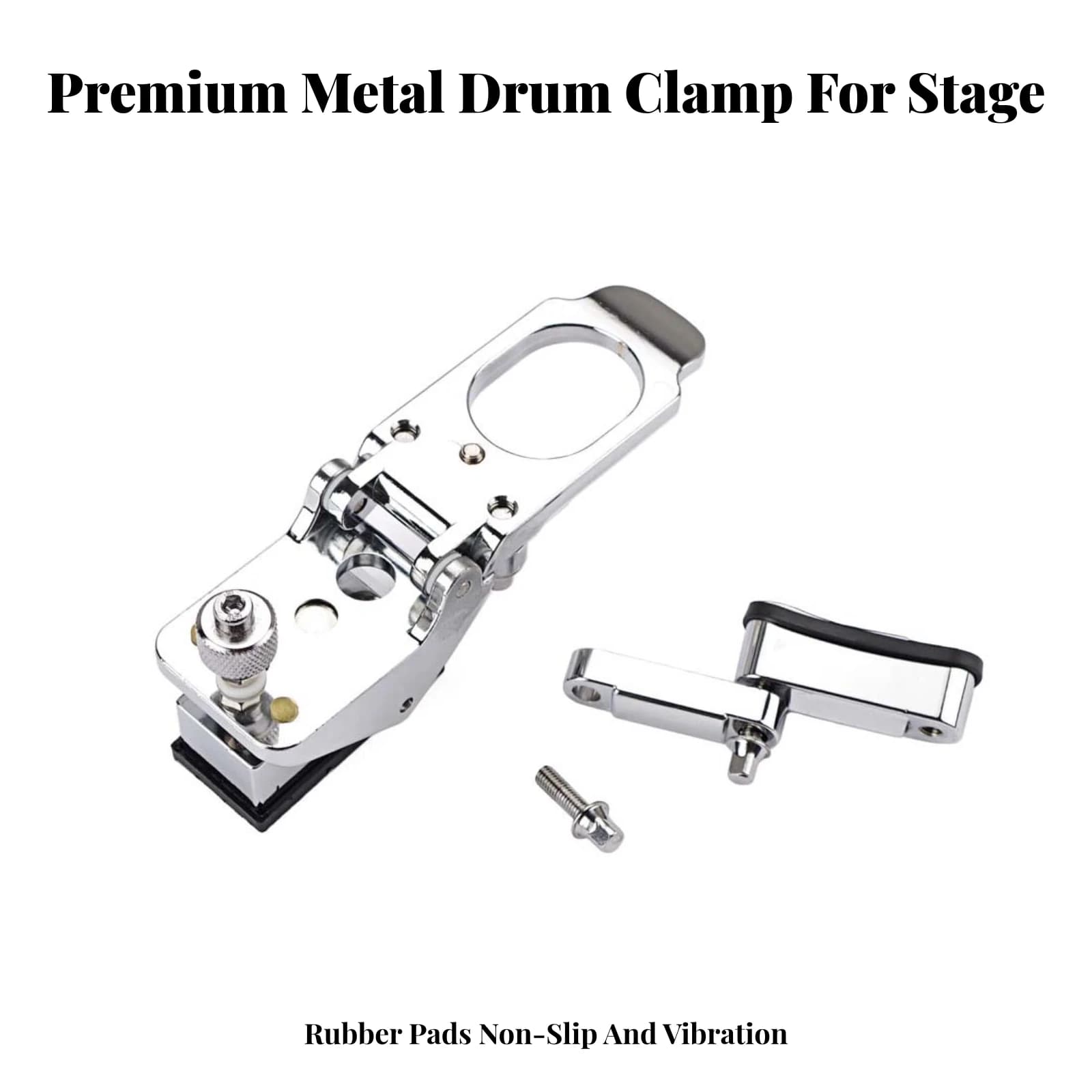 Drum Rocker Adjuster Adjustable Drum Adjuster with Rubber Pads Hardware Easy to Install Compact for Drummers