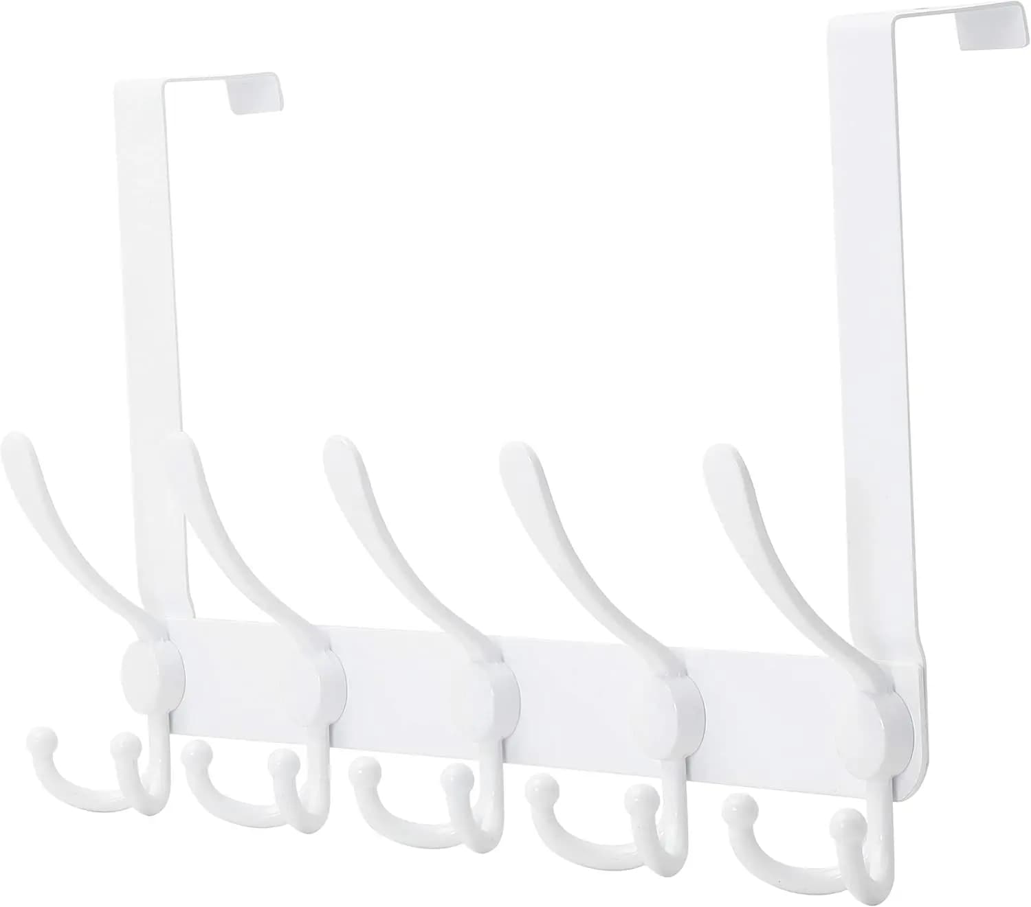 Appendiabiti da appendere sopra la porta - Ganci tripli resistenti (5 pezzi) per asciugamani, cappotti, giacche, cappelli | Adatto per porte standard da 1 3/8" a 1 3/4"