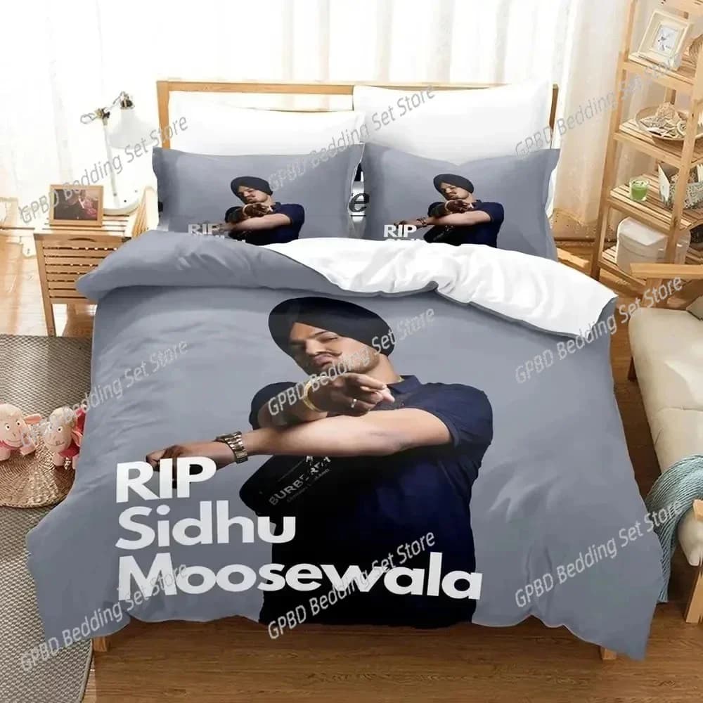 Sidhu Moosewala RIP 3D Duvet Cover Bedding Set Comforter Linen Pillowcases Home Decor Single Double Twin King Queen