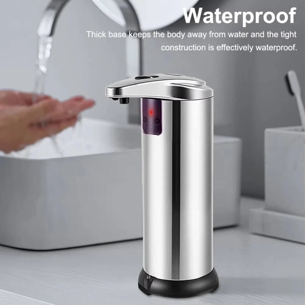 Dispenser di sapone a induzione intelligente senza contatto Tecnologia del sensore del dispenser automatico di sapone dal design impermeabile in acciaio inossidabile