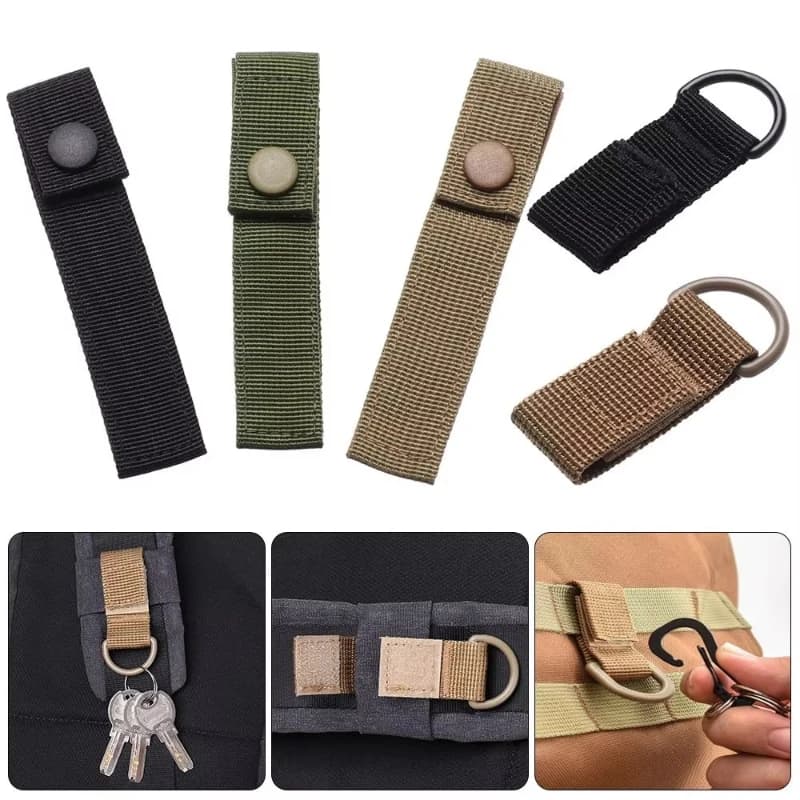 1/2 pz. Gancio a moschettone Molle con fibbia per cintura, clip per chiavi, moschettone da arrampicata, ganci appendi-zaino, accessori per escursioni all'aperto