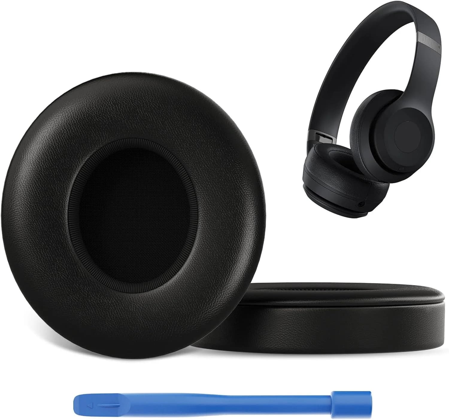 Cuscinetti auricolari di ricambio compatibili con le cuffie Beats Solo 4 On-Ear, include strumento per la rimozione, in morbida pelle proteica e memory foam
