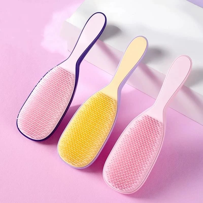 Manico lungo Pettine per massaggio del cuoio capelluto Massaggiatore antistatico Capelli lisci Anti nodo Esfoliante Spazzola per capelli Pulizia profonda Cura Strumenti per lo styling