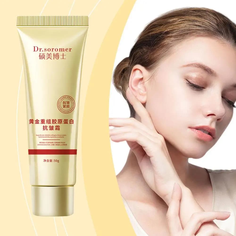 1/5PCS 50g Recombinant collagen anti-wrinkle cream Hydrating golden face to attenuate thin lines and smooth the pores daily skin care