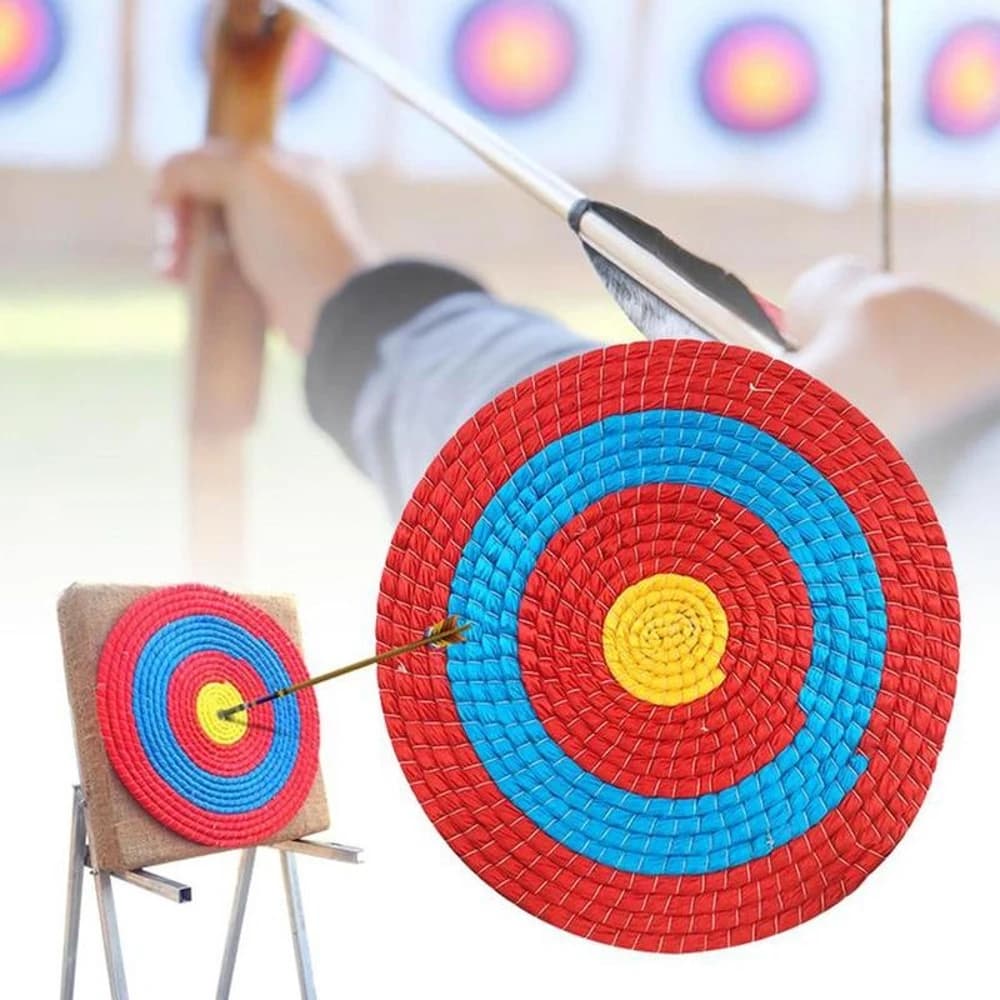 Bersaglio in Paglia da 30/40CM per Tiro con l'Arco, Pratica di Tiro con Arco e Frecce, Bersaglio per Allenamento di Puntamento per Sport all'Aperto