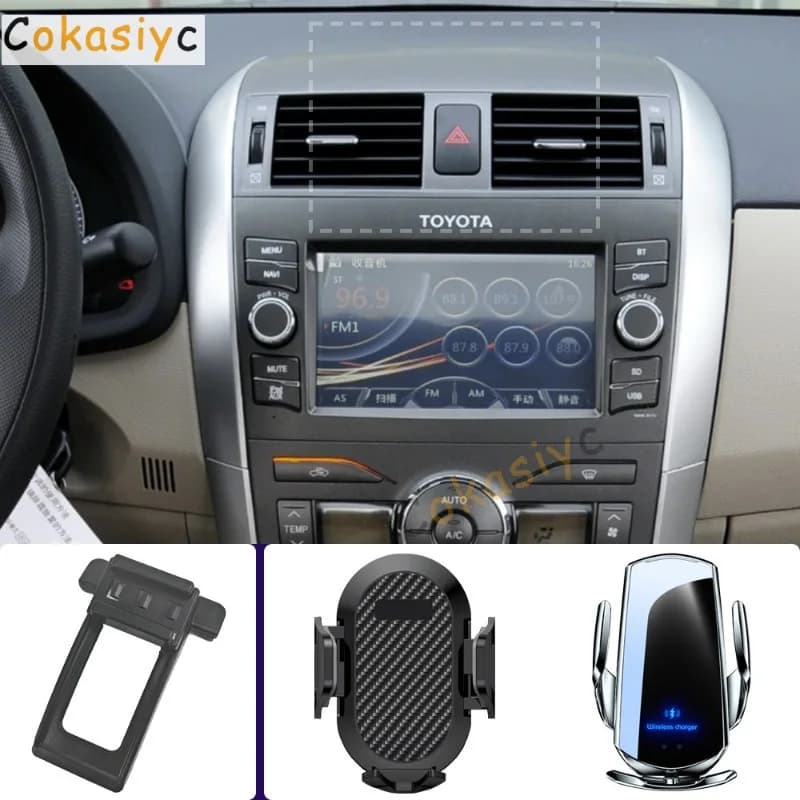 Car Phone Holder For Toyota Corolla 2008 2009 2010-2013 Mobile Phone Mounts Car Wireless Charging Special Fixed Base Accessories