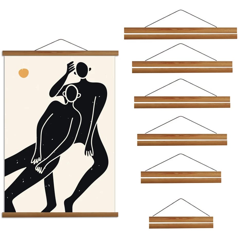 21-100 cm Teca Pine wood Magnetic frame for painting Frame for wooden photo Painting on canvas Frame for poster Frame on canvas Art Hanger Christmas