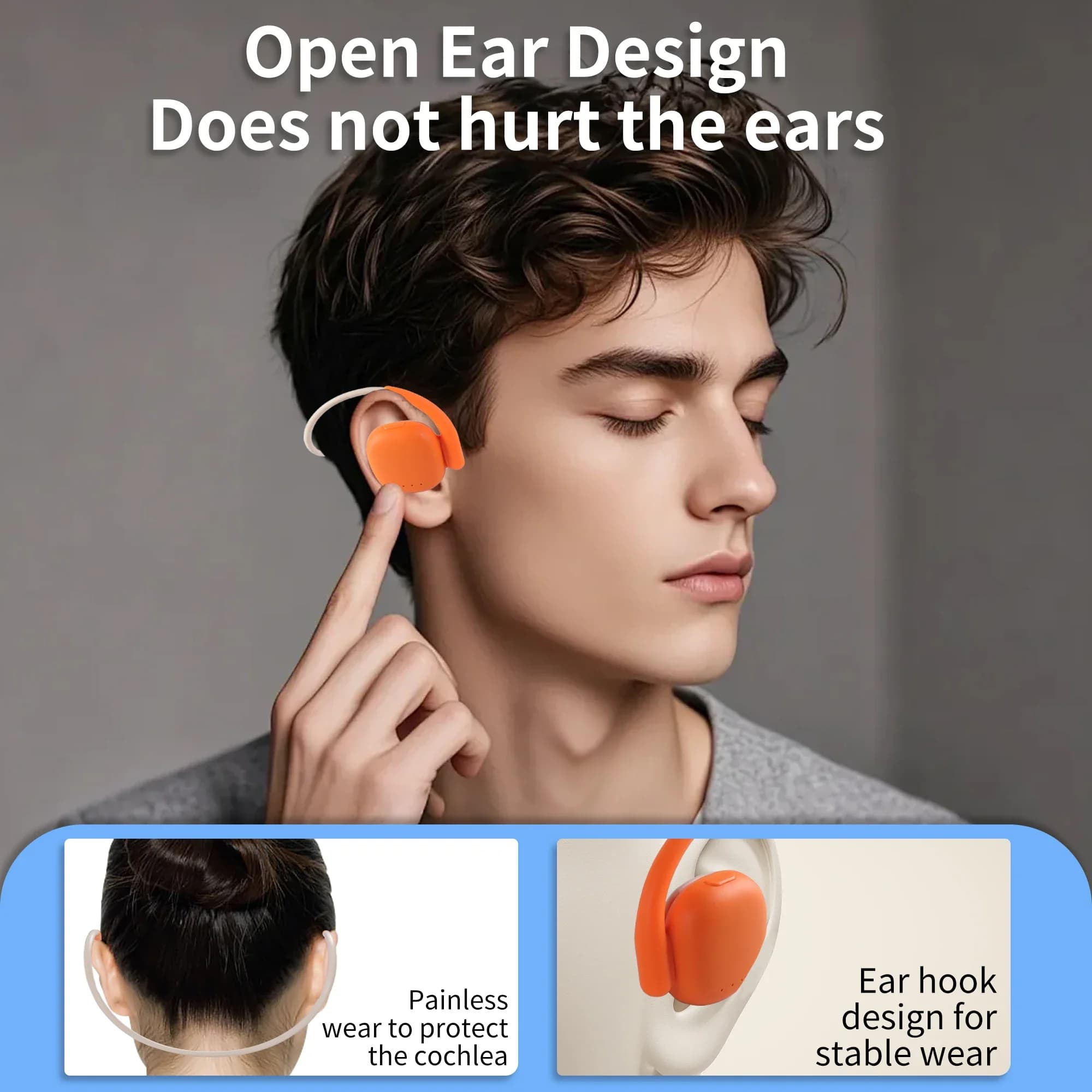 Open Ear neckline Bluetooth headphones, read (30g), low latency, portable, wireless, for sports, gaming and music